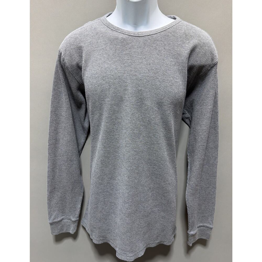Billabong Men's Gray Waffle-Knit Crewneck Long Sleeve Sweater Size XL